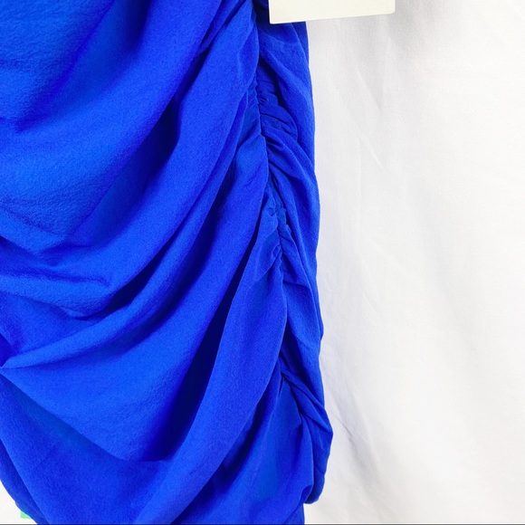 JILL STUART Blue and Green One Shoulder Fitted Mini Dress NWT in Size 2 - Picture 6 of 9